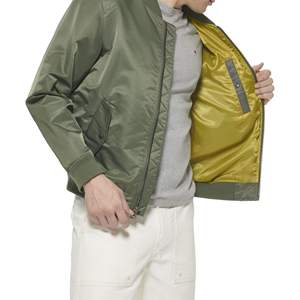 Veste de baseball décontractée slim fit en satin pour homme, 100 % polyester, col à capuche brodé, nouveau style, best-seller - Product Image 2
