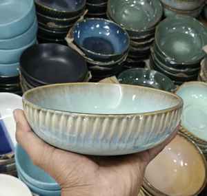 Cuencos de cerámica pulidos para fiestas, cuencos para servir de 7 pulgadas con acabado brillante y mate, 500 ml, cuenco esmaltado para bodas y restaurantes - Product Image 4