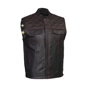 Gilet de motard personnalisé en cuir véritable respirant pour homme, sans manches, avec poches, 100 % polyester, service OEM - Product Image 4