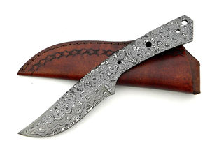 มีดล่าสัตว์เหล็กดามัสกัสทำมือ ใบมีดเปล่า มีดพกพา พร้อมปลอกหนัง สำหรับกิจกรรมกลางแจ้ง รับผลิตตามแบบ OEM ปรับแต่งได้ - Product Image 5