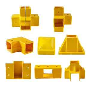 50 mm OD Corrosion Resistance FRP Processing Fiber Round Pipe Joints, square Pipe Fittings, Fixed Base - Product Image 6