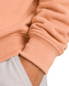 Peach Men Oversized Quarter Zip Sweatshirt Pullover Fleece Cotton Polyester Casual Winter Sweatshirt With <b>Stand</b> Collar Zip Neck - Product Image 6