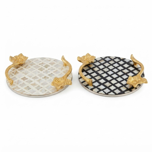 Bandeja de Lujo con Incrustaciones de Nácar, Hecha a Mano, Rectangular, con Mosaico de Conchas de Nácar, Bandeja Decorativa para Servir en Mesa de Centro o Otomana - Product Image 3