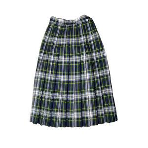Vestido Clásico Vintage a Cuadros Azul Verde, Falda Escocesa de Lana Plisada con Tartán Gordon para Mujer - Product Image 1
