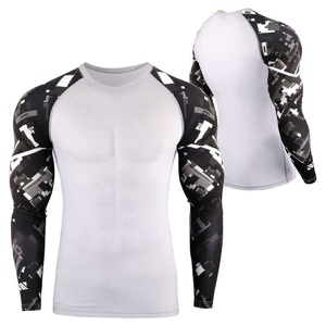 Men's Long Sleeve Rash Guard Full Sleeve <b>Compression</b> <b>Shirt</b> Quick Dry Printed Sport Top Black White Pattern Adult - Product Image 4