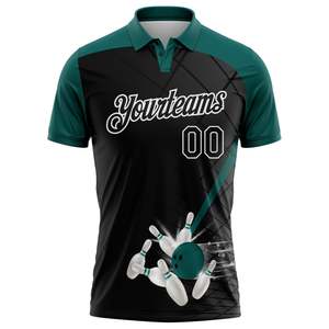 Sublimated <b>Bowling</b> Team Polo Shirt Custom Logo Supplier Quick Dry Polyester Sportswear Private Label Bulk Order Production - Product Image 2