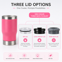 Refroidisseur de canettes de bière en acier inoxydable à double paroi, 4 en 1, 14 oz, avec logo personnalisé, revêtement en poudre, ouvre-bouteille