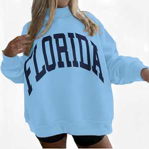 Sweat-shirt entièrement personnalisé OEM surdimensionné avec écusson de sororité, broderie sur le devant à capuche, coupe en molleton éponge - Product Image 2