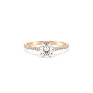 REYES Sparkling Round Cut 1.1CT Lab Grown Diamond Solitaire Ring in 14K Solid Rose Gold CVD HPHT Diamond Wedding Gift Jewelry - Product Image 2