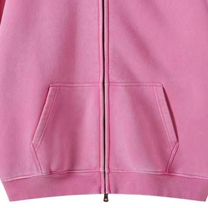 Sweat à capuche personnalisé brodé en coton premium, zippé, épais, style vintage, coupe oversize et carrée, fabricant de vêtements personnalisés tendance - Product Image 5