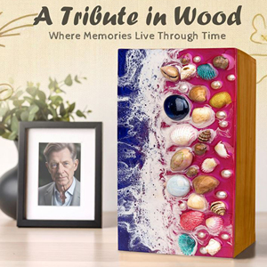 Wooden Cremation Urn with Dove Artwork Eco-Friendly <b>Memorial</b> Wooden Urn Personalized Funeral Wooden Ashes <b>Box</b> by AYAANS - Product Image 4