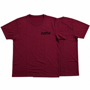 ผู้ผลิตเสื้อยืดสีแดงเลือดหมูแบบกำหนดเองสำหรับผู้ชาย เสื้อยืดคอกลมผ้าฝ้าย สตรีทแวร์ลำลอง ทรงปกติ แขนสั้น เสื้อยืดเปล่าสำหรับใส่เสื้อผ้า - Product Image 1