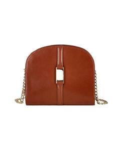 Sac bandoulière demi-lune élégant et durable pour femme avec fermeture éclair, sangle en cuir noir personnalisée et chaîne – OEM - Product Image 6