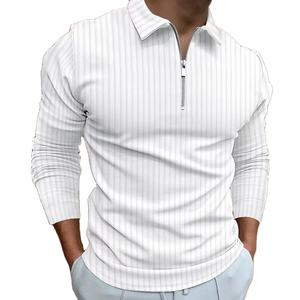 Nouveau 2025 – Chemise décontractée pour homme, automne-hiver, motif lettres, col à revers, sport et loisirs, fermeture éclair, manches longues, haute élasticité - Product Image 5