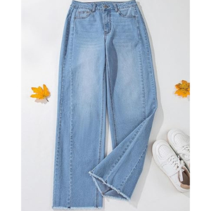 Nouveaux pantalons pour femmes en gros – Meilleurs jeans en denim pour femmes, style skinny, bleu délavé, coupe ample pleine longueur - Product Image 3