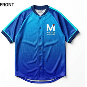 Camiseta de Béisbol Sublimada Personalizada Profesional, Cuello en V, Diseño de Dos Botones o Botones Completos, Ropa Deportiva de Equipo, Precio al por Mayor - Product Image 1