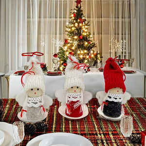 ชุดจี้สักหลาดทำด้วยผ้าขนสัตว์3ชิ้นเครื่องประดับต้นคริสต์มาสรูปทรงตุ๊กตาน่ารักขายส่งจากโรงงาน - Product Image 4