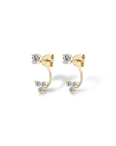 Pendientes Huggie Minimalistas de Diamante de Laboratorio Redondo de 14K con Clúster de Diamantes de Triple Brillo en el Frente y Trasero, Joyería Minimalista para el Lóbulo de la Oreja - Product Image 2