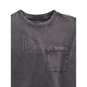 เสื้อยืดแขนสั้นทรงโอเวอร์ไซส์ผ้าฝ้าย 100% ล้างสีแบบแอซิดวอชสำหรับผู้ชาย เสื้อกล้ามออกกำลังกาย สตรีทแวร์ เสื้อยืดเรียบๆ สำหรับฤดูร้อน ชุดออกกำลังกาย - Product Image 2
