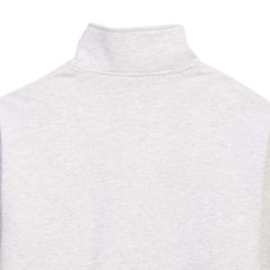 เสื้อสเวตเชิ้ตผู้ชายแบบซิป ¼ ตัว สีเทาเฮเธอร์ ผ้าฟลีซพรีเมียม แขนยาว สวมใส่สบาย อุ่นสบาย สไตล์สตรีทแวร์ - Product Image 4