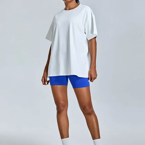 T-shirt décontracté unisexe personnalisé en gros pour femme, 100 % coton molletonné, séchage rapide, respirant, grandes tailles, design sur mesure - Product Image 1
