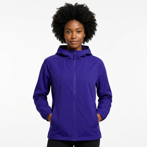 Sweat-shirt à capuche pour homme, coupe-vent, uni violet, sportif, manches longues - Product Image 2