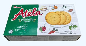 Galletas crujientes de verduras HALAL ISO Atela, bolsitas de 150g con sabor dulce y salado, producto FMCG de textura crujiente baja en carbohidratos - Product Image 5