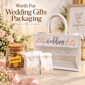 Jute Burlap Hamper <b>Gift</b> <b>Bags</b> for Wedding Party, Environmentally Friendly Shopping <b>Bags</b>, Burlap Tote <b>Bags</b> With Handles and Zipper - Product Image 1