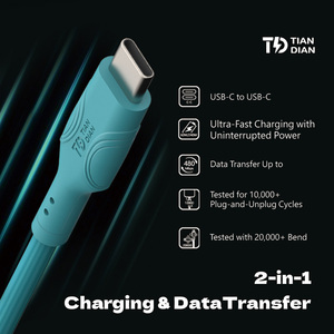 Tian Dian 2026 Type-C 60W Fast Charging <b>Cable</b> Pure Copper Braid Zinc Alloy PVC Jacket 1M RoHS/FCC Certified for Car & IOS Sync - Product Image 4