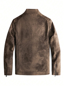 Veste de motard en cuir d'agneau véritable de haute qualité pour hommes, design tendance, hiver, décontractée, noire - Product Image 6