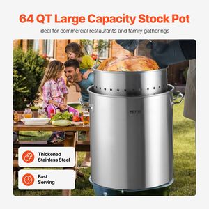 Large 54L Stainless Steel Stockpot Heavy Duty Commercial Grade Soup & Stock <b>Cookware</b> with Lid Handle and Sauce Pot Basket - Product Image 2