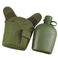 Kit de cantine portable 4-en-1 de haute qualité pour l'extérieur, bouteille d'eau de survie, bouilloire avec tasse en aluminium et housse de sac pour la randonnée et le camping