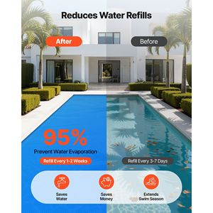 Copertura Solare Rettangolare per Piscina 36 x 18 piedi, Telo a Bolle in PVC da 8 Mil con Assorbimento di Calore Diurno per Piscine - Product Image 5