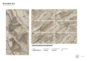 กระเบื้องพอร์ซเลนเคลือบเงา ดีไซน์หรูหรา ขนาด 600x1200 มม. กระเบื้องปูพื้นและผนังขนาดใหญ่ สำหรับตกแต่งภายในสุดหรู - Product Image 5