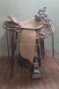 อานม้าแบบตะวันตกที่ทำด้วยมือพร้อมที่นั่งร้อนทนทานหนังแข่งรถอังกฤษ - Product Image 6