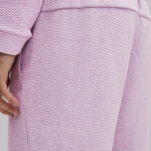 Men's Lavender Hoodie and <b>Shorts</b> Set Cotton Waffle Knit Casual Summer Wear Solid Color Breathable Street wear Outfit Custom Men - Product Image 6