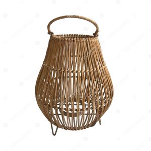 Vietrustic - Elegante Farol de Jardín, Portavelas de Vidrio, Farol de Bambú y Ratán, Portavelas de Mimbre - Product Image 2