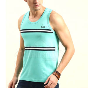 Camisetas sin mangas deportivas casuales para hombre con decoración de encaje, diseño de punto personalizable y antiencogimiento para entrenamiento - Product Image 1