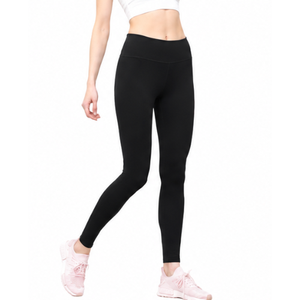 Legging noir uni taille haute extensible respirant en maille pour femme – Pantalon de sport compressif pour yoga et fitness - Product Image 4
