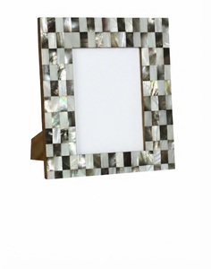 Factory Direct Handmade Mother of Pearl Shell Inlay <b>Picture</b> <b>Frame</b> <b>Vintage</b> Checkered MOP <b>Frames</b> Luxury Wedding Gift Bulk Supplies - Product Image 1