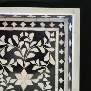 Hand Crafted Bone Inlay Black <b>Tray</b> - Farmhouse Coffee Table <b>Tray</b> - Vintage perfume <b>tray</b> - Decorative <b>Tray</b> - Large <b>Trinket</b> <b>Tray</b> - Product Image 4