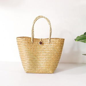New Product Hand Painted Bag Boho Straw Handbag Woven Seagrass Bag Summer Beach Bag From HNH Craft Vietnam - Product Image 4