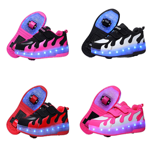 Vente en gros de chaussures à lumière LED simple face pour hommes/femmes patins à roulettes lumineux doublure en maille pour l'extérieur - Product Image 2