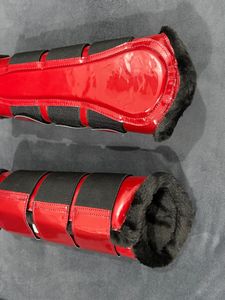 Premium Equestrian Horse <b>Brushing</b> <b>Boots</b> with Synthetic Leather, Neoprene & Sheepskin Padding for Superior Leg Protection - Product Image 6