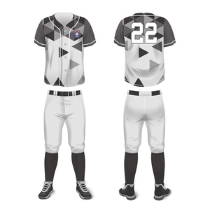 Uniforme de baseball unisexe OEM personnalisé par sublimation, 100% polyester, respirant, anti-transpiration, col en V, maillot de baseball / maillots d'équipe - Product Image 1