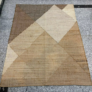 Alfombra de Yute Tejida a Mano con Patrón Geométrico, Fibra Natural Ecológica para Sala de Estar - Product Image 6