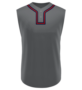 Maillot de baseball sans manches personnalisé pour hommes, col boutonné, uniforme d'entraînement, vêtements de sport à séchage rapide, fournisseur OEM ODM en gros - Product Image 1