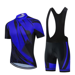 Ensemble maillot et short de cyclisme pour homme, noir, violet, bleu, rayé, impression par sublimation, vêtements de performance - Product Image 3