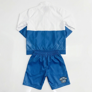 2026 Unisex <b>White</b> Black Color Blocking <b>Tracksuit</b> Set Full Zipper Sporty Style Polyester Material Custom Logo Print Autumn Wear - Product Image 4