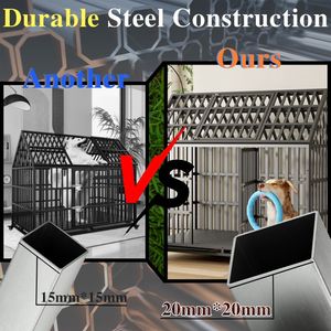 Jaula Metálica Resistente para Perros de 52 Pulgadas con 4 Ruedas Bloqueables, Jaulas Grandes para Perros Fuertes y Duraderos - Product Image 2